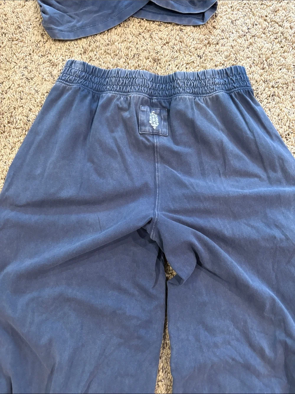 EUC Free People Hot Shot Crossover (distressed) Navy Blue Two-Piece Lounge Set - Picture 7 of 8
